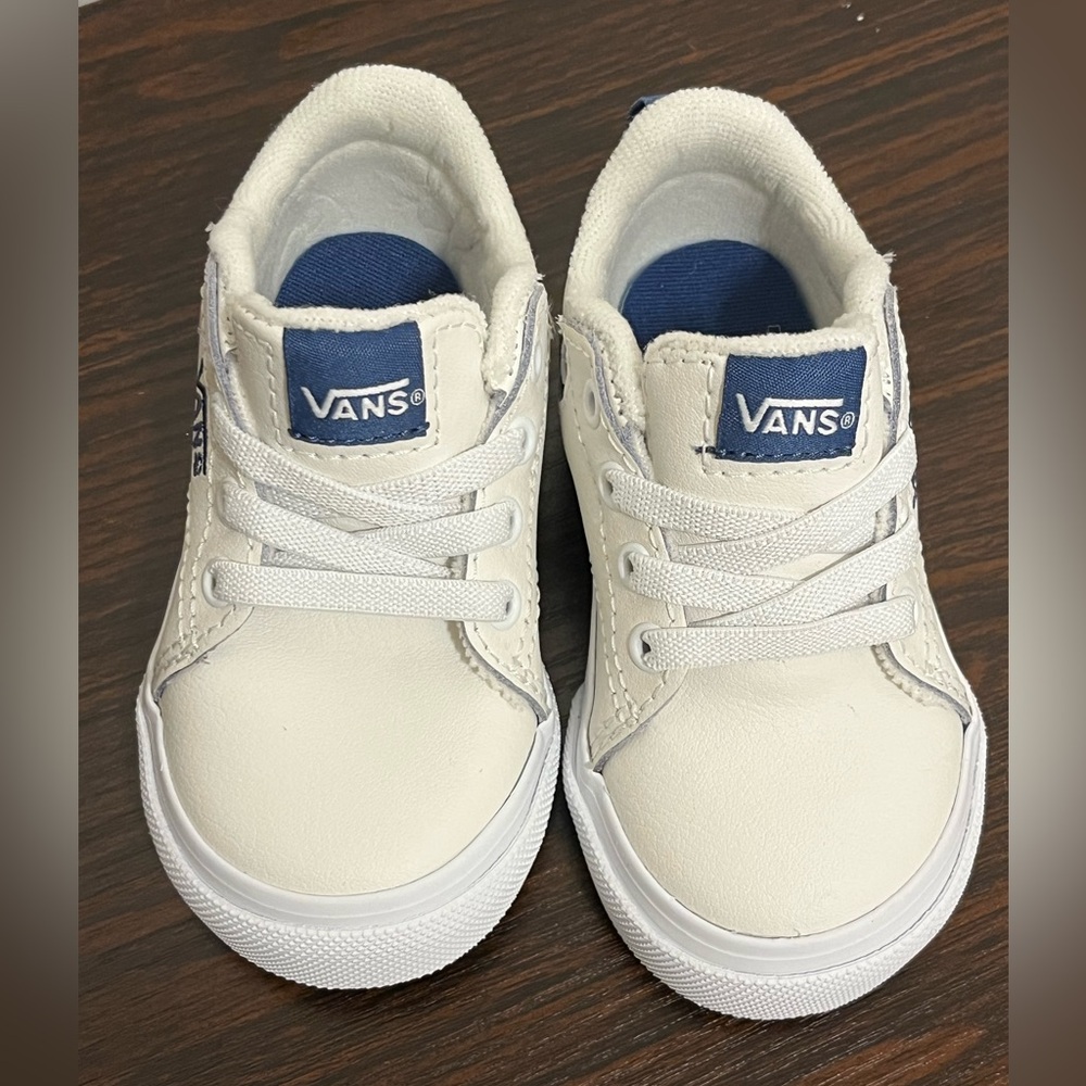 VANS Toddler Boys 5 Seldan Slip On Leather Retro Pop Bijou Shoes Sneakers New - Picture 5 of 7